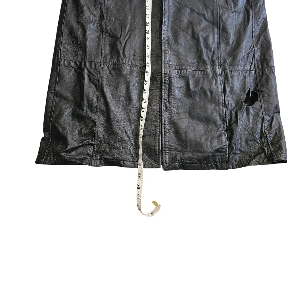 Vera Pelle Vintage Long Black Leather Coat – Men's - Picture 7 of 8